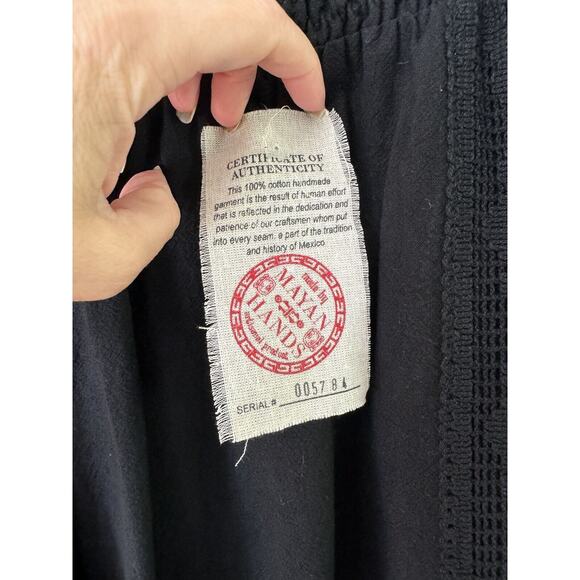 NWT Mr. Buho Black Flowy Smocked High Rise Wide Leg Crochet Beach Pants Large - Picture 9 of 10